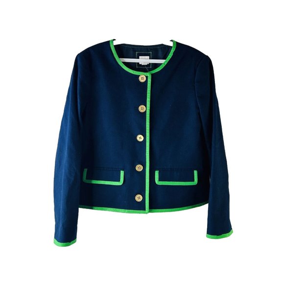 J.CREW Jackets & Blazers - J. Crew Tipped Lady Jacket in Basketweave AV844